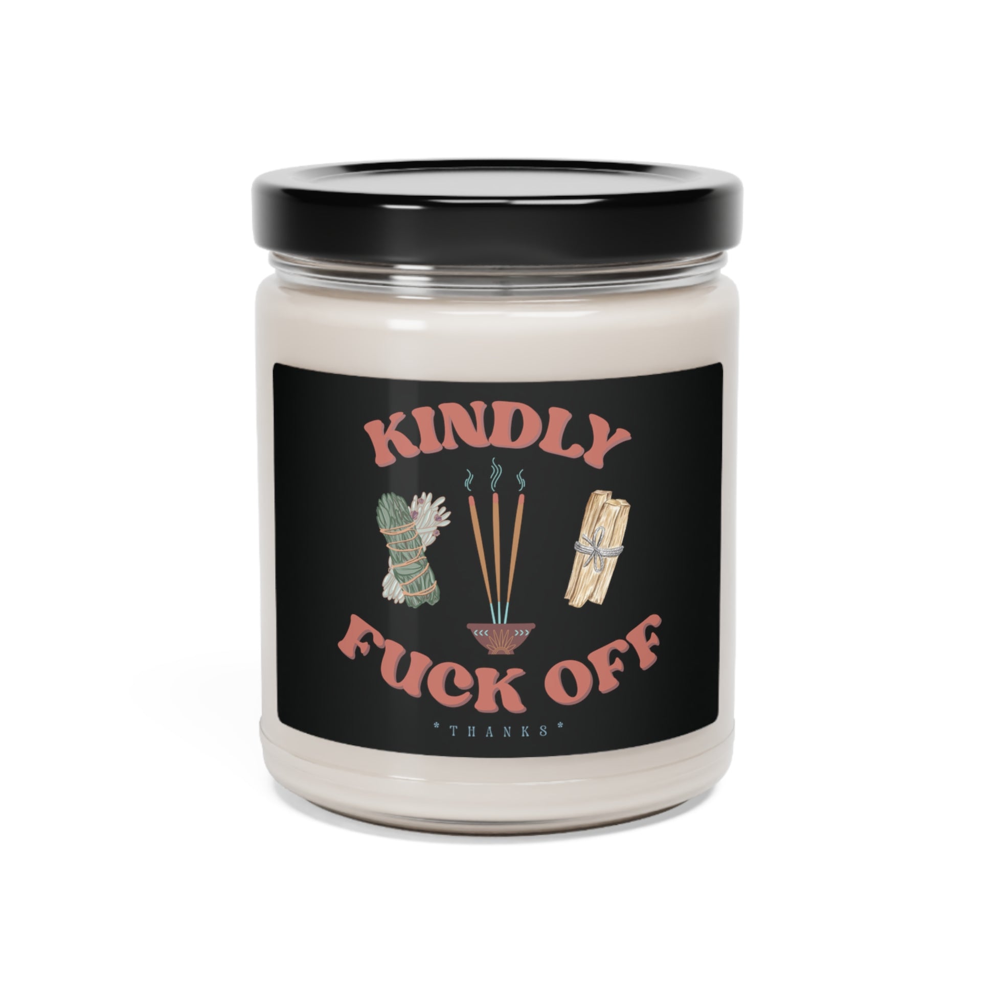Eco friendly, 9oz soy wax candle with cotton wick and "Follow Me Out of the Matrix" design.