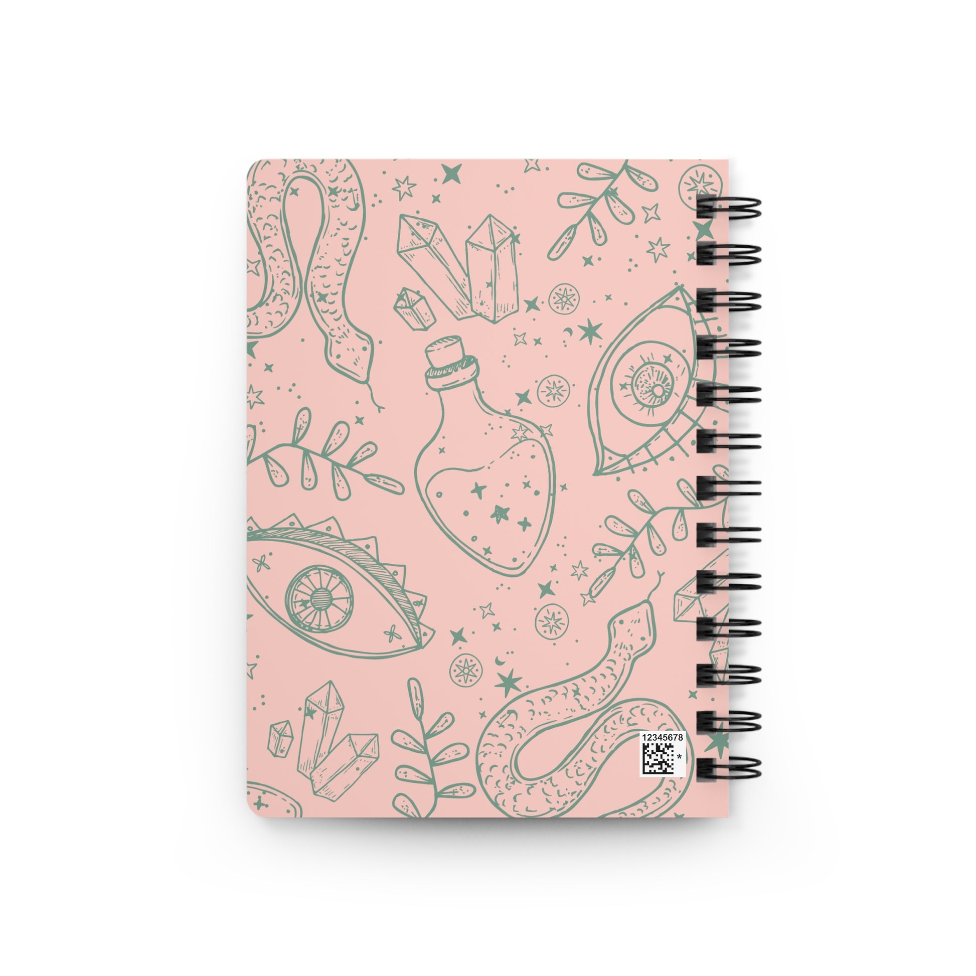 Hopes & Dreams Manifestation Journal. Pink with green mystical graphics.