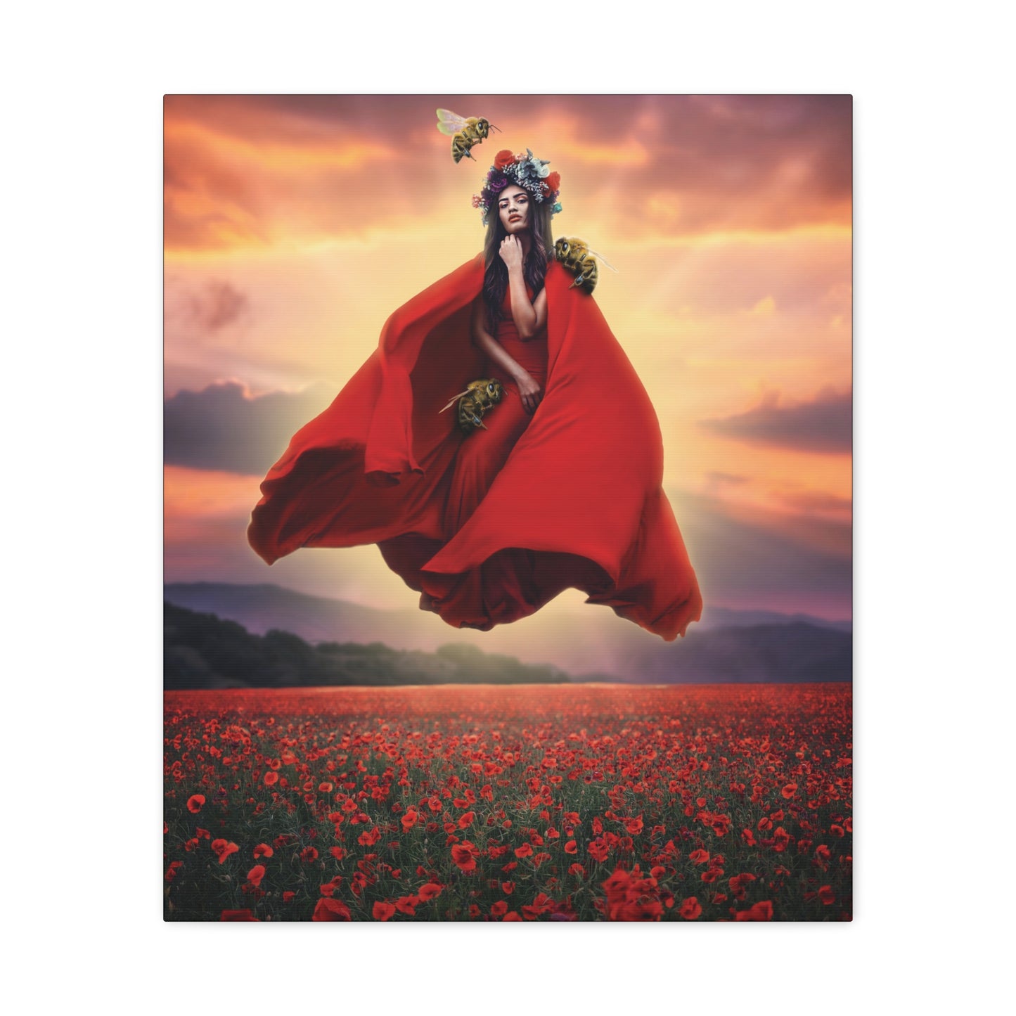 Queen Bee original artwork on canvas by Sara K Norris.