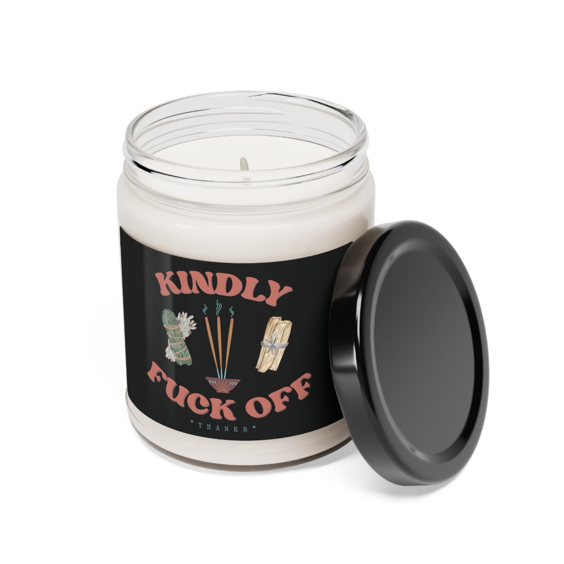 Eco friendly, 9oz soy wax candle with cotton wick and "Follow Me Out of the Matrix" design.